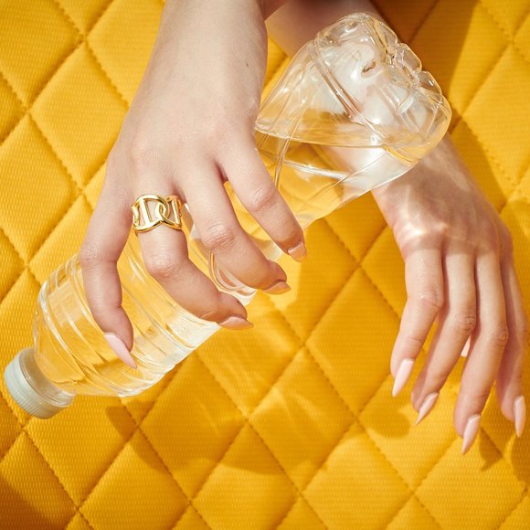 18K gold Vermeil Interlocking Gold Adjustable Ring - Picture 5 of 13